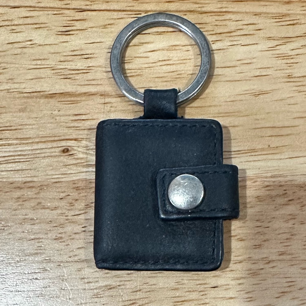 Marc Jacobs Vintage Black Leather Photo Book Keychain Charm